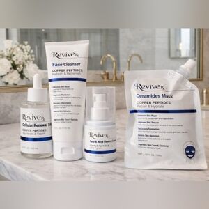 Copper Peptides Face Cleanser & Ceramides Mask — White & Blue